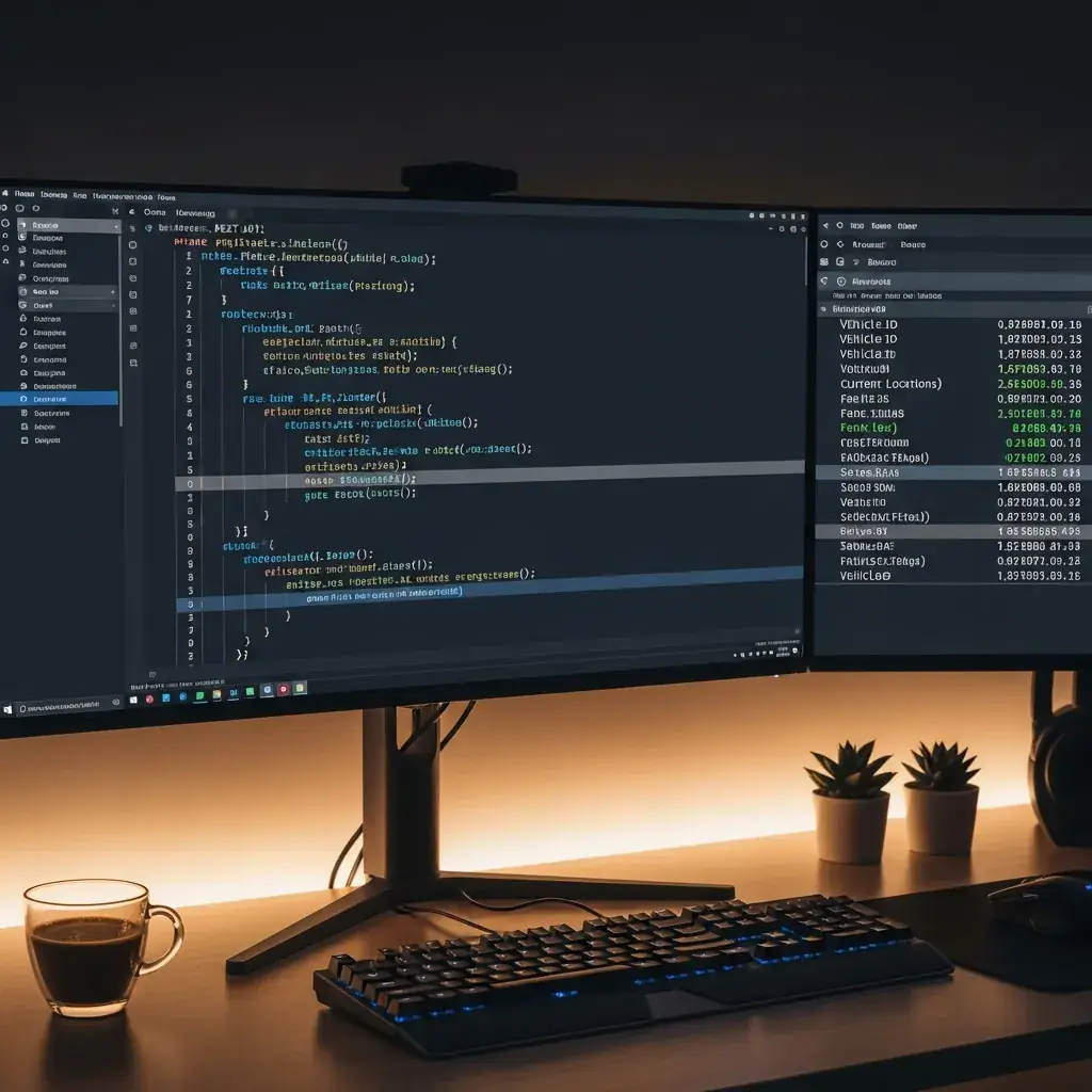 API developer workspace with code editor